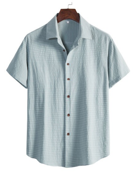 Casual Solid Short Sleeve Male Striped Shirt Casual Solid Short Sleeve Male Striped Shirt