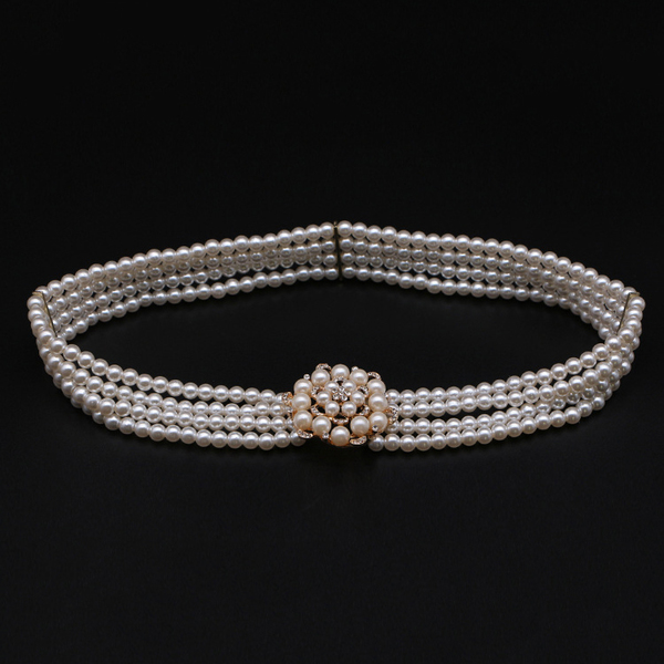 Wholesale7 Easy Matching Fashion Four Rows Of Pearls Belt Wholesale7 Easy Matching Fashion Four Rows Of Pearls Belt