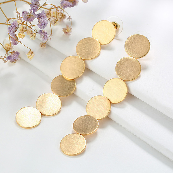 Wholesale7 Korean New Arrival Round Patchwork Earrings For Women Wholesale7 Korean New Arrival Round Patchwork Earrings For Women