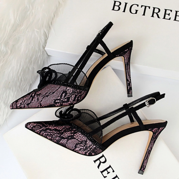 Wholesale7 Sexy Lace Pointed Thin Heel Wholesale Slingbacks Wholesale7 Sexy Lace Pointed Thin Heel Wholesale Slingbacks