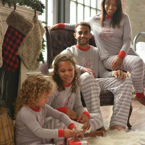 Hot Sale Snowflake Print Striped Christmas Family Sets