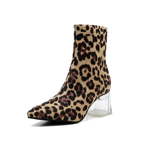 Easy Matching Leopard Print Pointed Womens Boots
