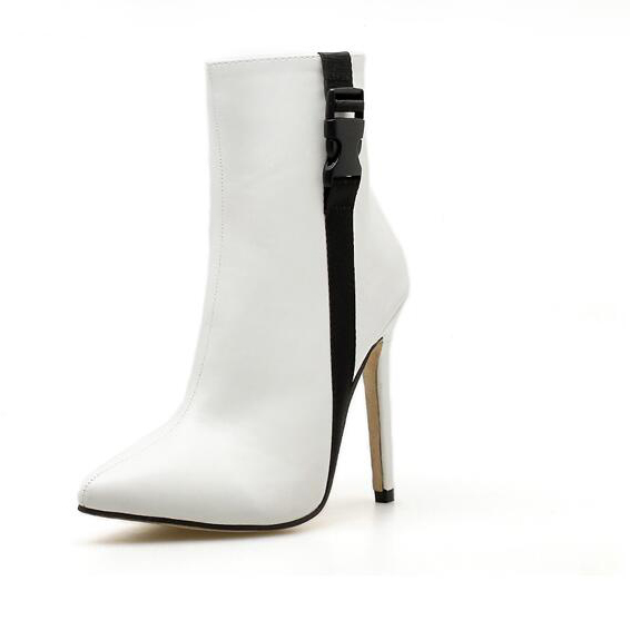 Euro Contrasting Colors Thin Heel Boots Euro Contrasting Colors Thin Heel Boots