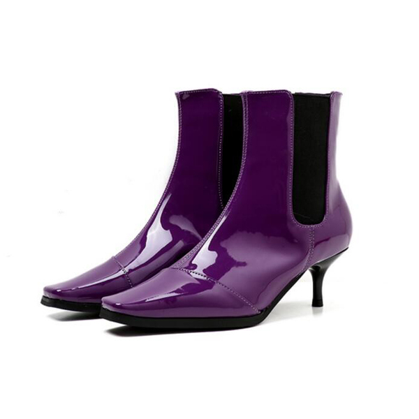 New Arrival Patchwork Kitten Heel Chelsea Boots New Arrival Patchwork Kitten Heel Chelsea Boots