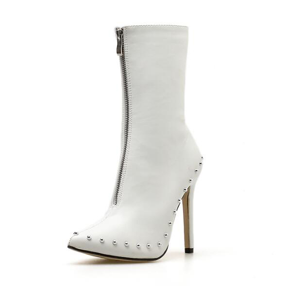 Punk Style Rivets Zipper Up Short Boots Punk Style Rivets Zipper Up Short Boots