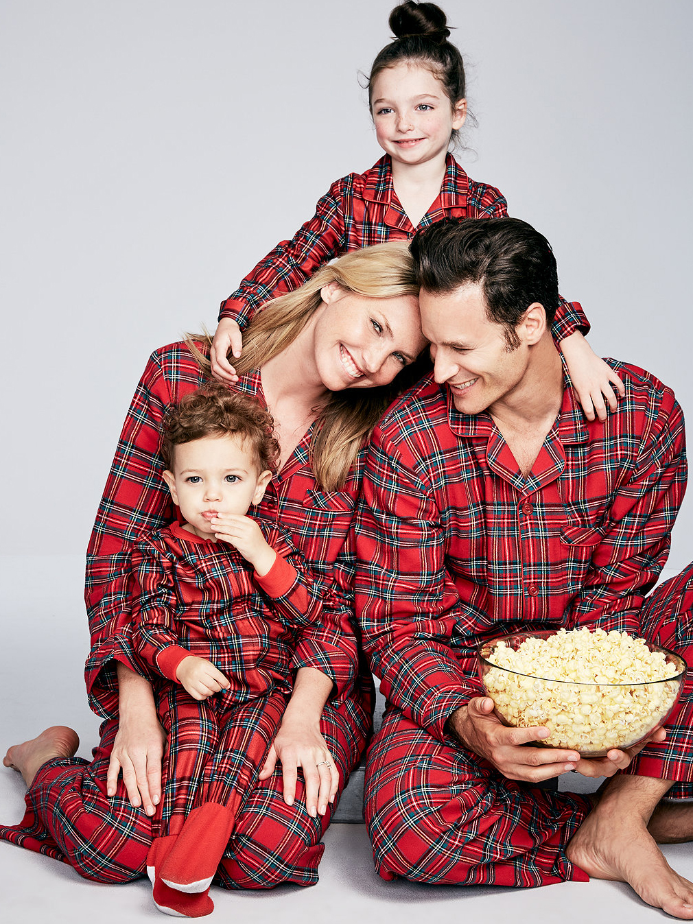 Daily Style Plaid Button Up Two Piece Family Set