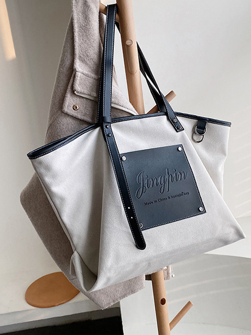 Casual Canvas Patchwork Women Big Tote Bags