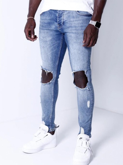 Fashion Distressed Jeans For Men Fitted