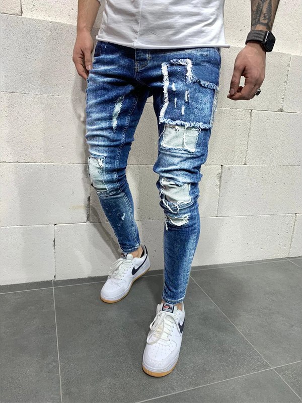 Personality Mens Ripped Jeans Autumn