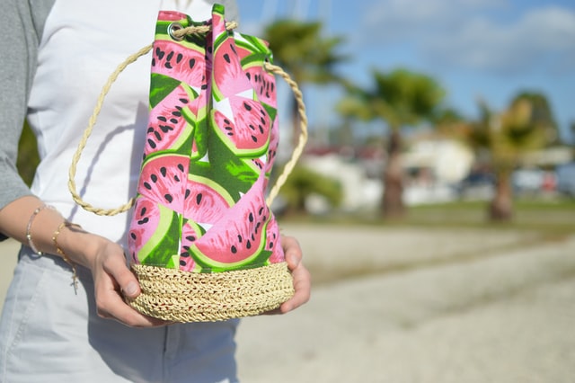 Personalized woven straw bag