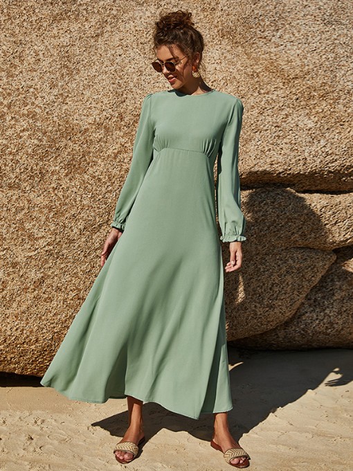 Chiffon Loose Vogue Casual Long Sleeve Maxi Dress