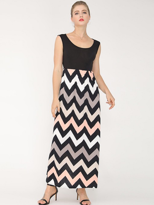 Wavy Grain Summer Sleeveless Max Dress Wavy Grain Summer Sleeveless Max Dress