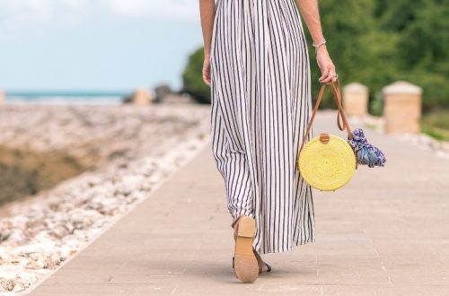 fashion woman walking on the beach