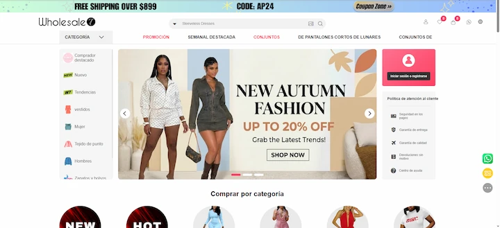 Wholesale7 proveedor de ropa femenina al por mayor