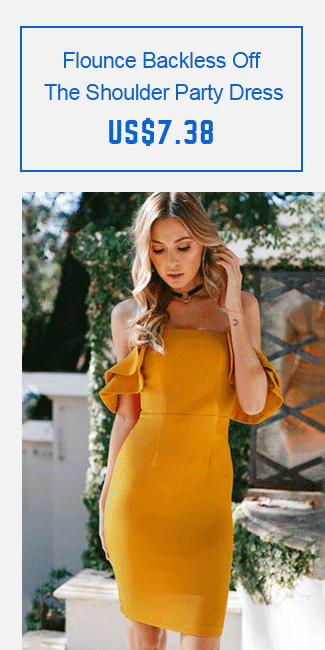 Flounce Backless Off The Shoulder Party Dress