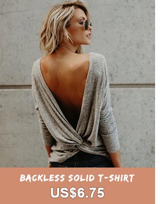 Backless Solid T-shirt
