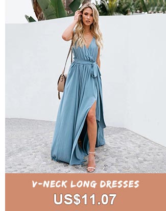 V-neck Long Dresses