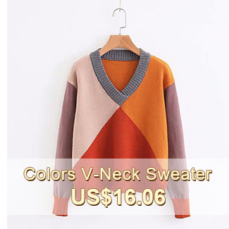 Colors V-Neck Sweater US$16.06