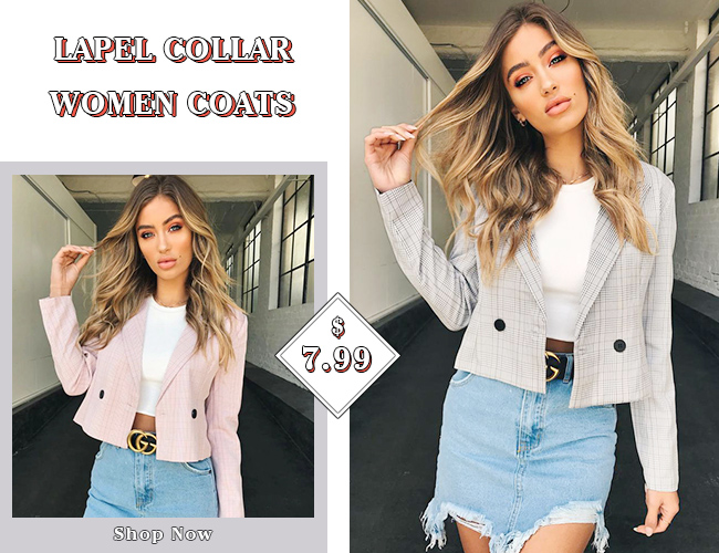 Lapel Collar Women Coats